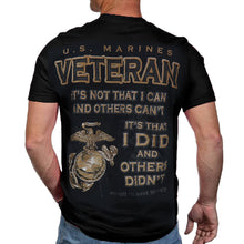 Load image into Gallery viewer, MARINES VETERAN I DID T-SHIRT (BLACK) 3