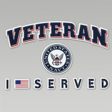 Load image into Gallery viewer, NAVY VETERAN I SERVED DECAL