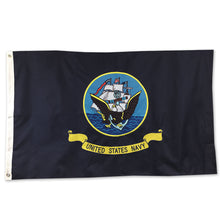 Load image into Gallery viewer, NAVY 2 SIDED EMBROIDERED FLAG (3&#39;X5&#39;) 2