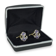 Load image into Gallery viewer, NAVY ANCHOR CUFFLINKS