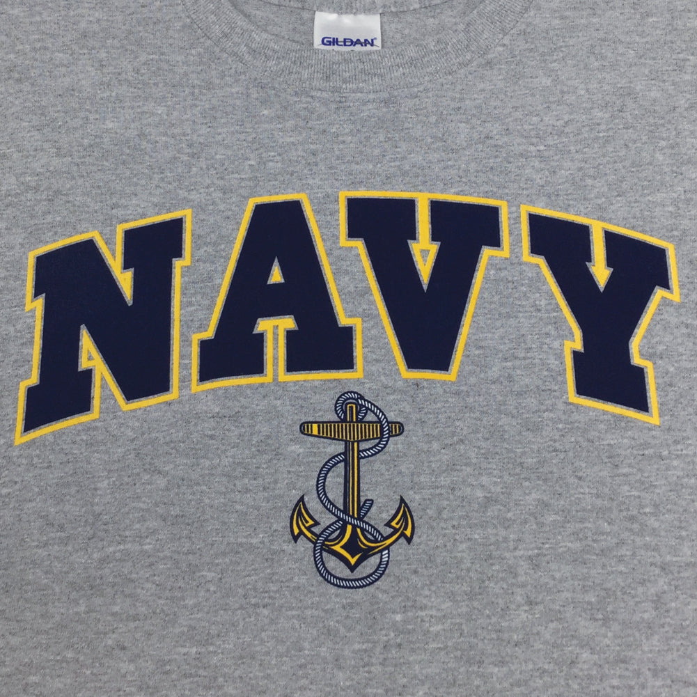 NAVY ARCH ANCHOR CREWNECK (GREY)