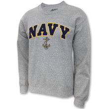 Load image into Gallery viewer, NAVY ARCH ANCHOR CREWNECK (GREY) 2