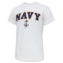 Load image into Gallery viewer, NAVY ARCH ANCHOR T-SHIRT (WHITE)