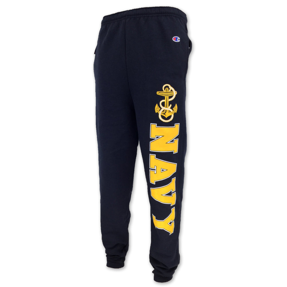 Navy Champion Fleece Banded Sweatpants (Navy)