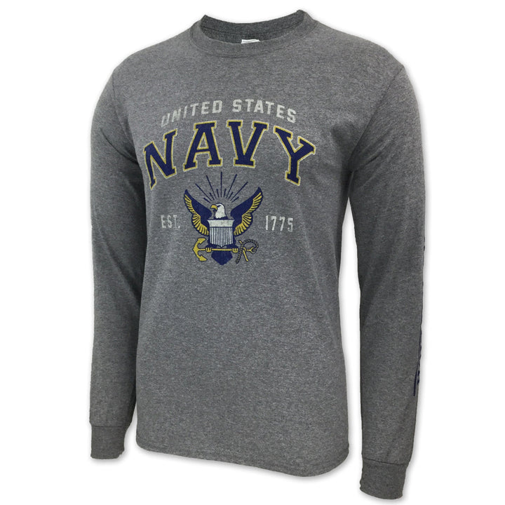 NAVY EAGLE EST. 1775 LONG SLEEVE T-SHIRT (GREY) 4
