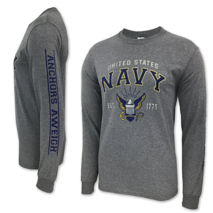 NAVY EAGLE EST. 1775 LONG SLEEVE T-SHIRT (GREY) 6