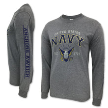 Load image into Gallery viewer, NAVY EAGLE EST. 1775 LONG SLEEVE T-SHIRT (GREY) 6