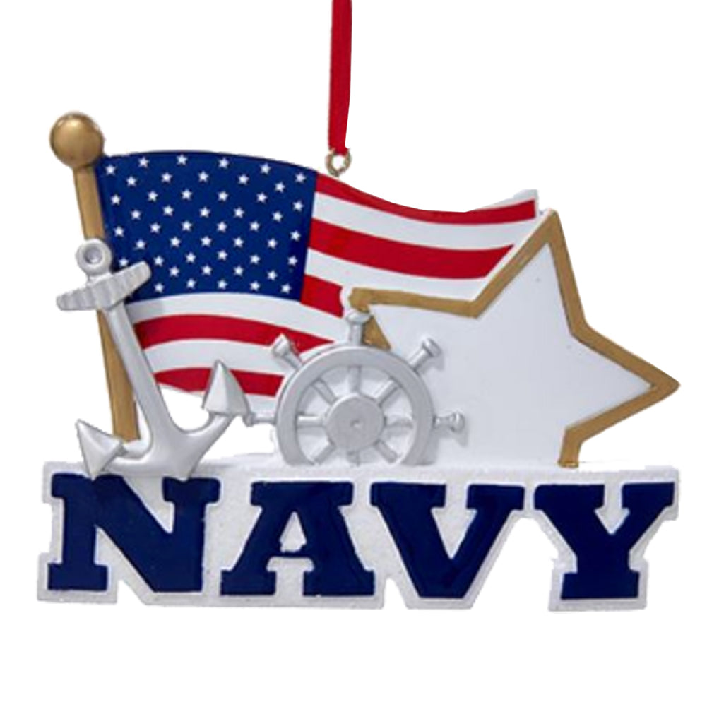 NAVY FLAG AND STAR ORNAMENT FOR PERSONALIZATION 2
