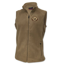 Load image into Gallery viewer, Navy Fleece Vest (Tan)