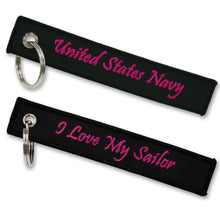 Load image into Gallery viewer, NAVY I LOVE MY SAILOR KEYCHAIN 3