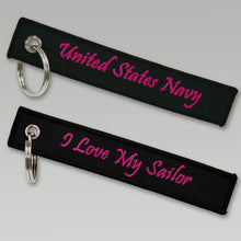 Load image into Gallery viewer, NAVY I LOVE MY SAILOR KEYCHAIN