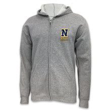 Load image into Gallery viewer, NAVY LACROSSE LOGO FULL ZIP (GREY)