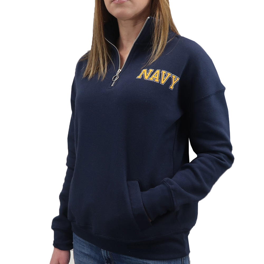 NAVY LADIES DAKOTA QUARTER ZIP PULLOVER (NAVY) 3