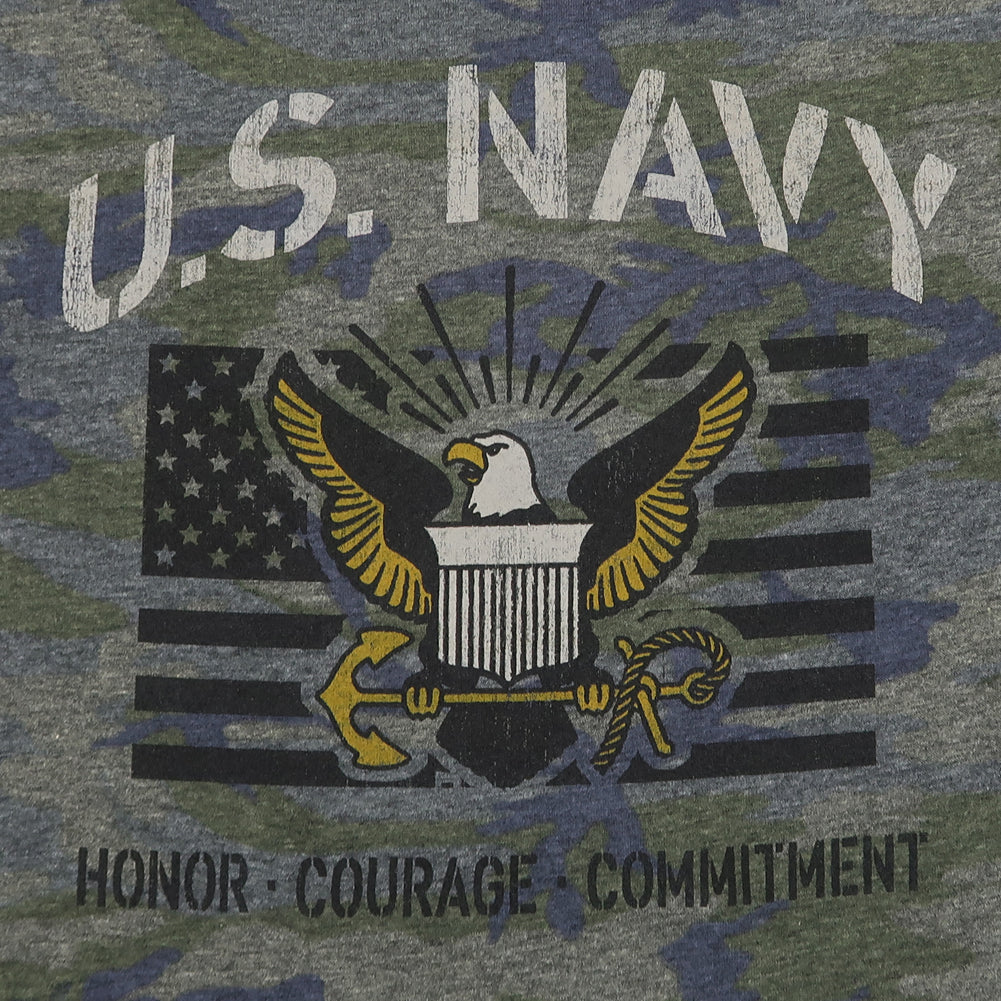 NAVY LADIES VINTAGE STENCIL T-SHIRT (CAMO) 2