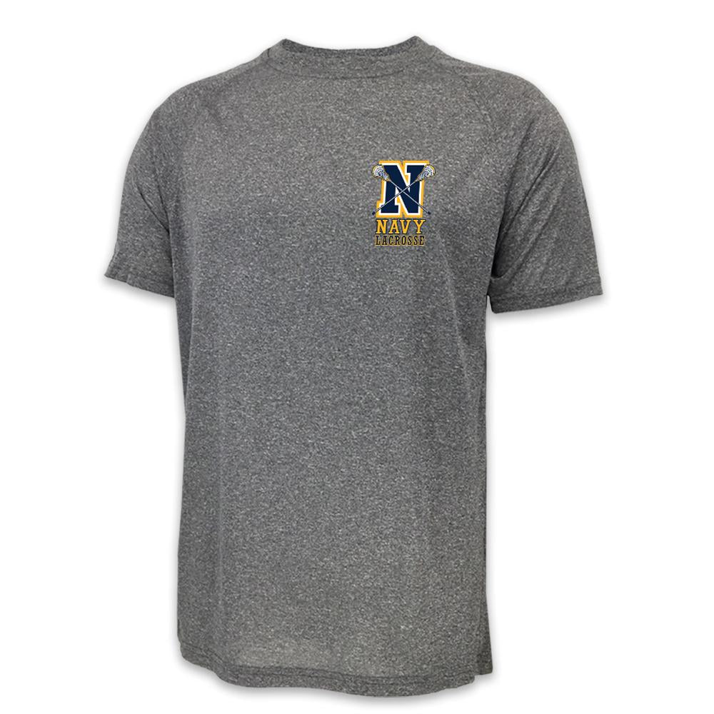 Navy Lacrosse Logo Performance T