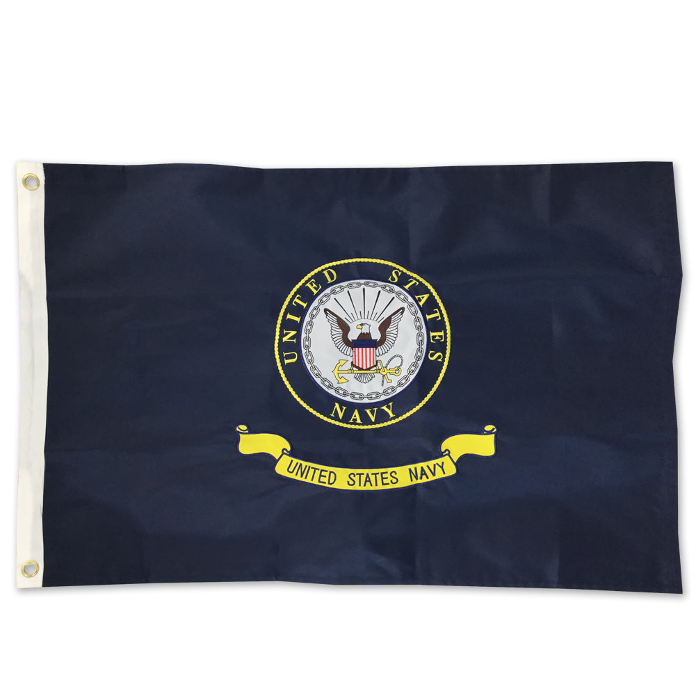 NAVY LOGO 2 SIDED EMBROIDERED FLAG (2'X3') 2