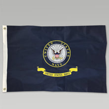 Load image into Gallery viewer, NAVY LOGO 2 SIDED EMBROIDERED FLAG (2&#39;X3&#39;) 1