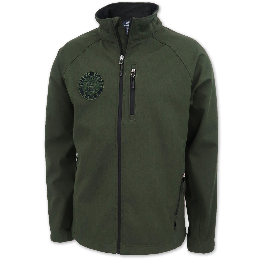 NAVY MATRIX SOFT SHELL JACKET (HEATHER GREEN)