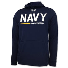 Load image into Gallery viewer, NAVY UNDER ARMOUR DAMN THE TORPEDOES SHIP HOOD (NAVY) 1