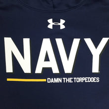 Load image into Gallery viewer, NAVY UNDER ARMOUR DAMN THE TORPEDOES SHIP HOOD (NAVY) 3