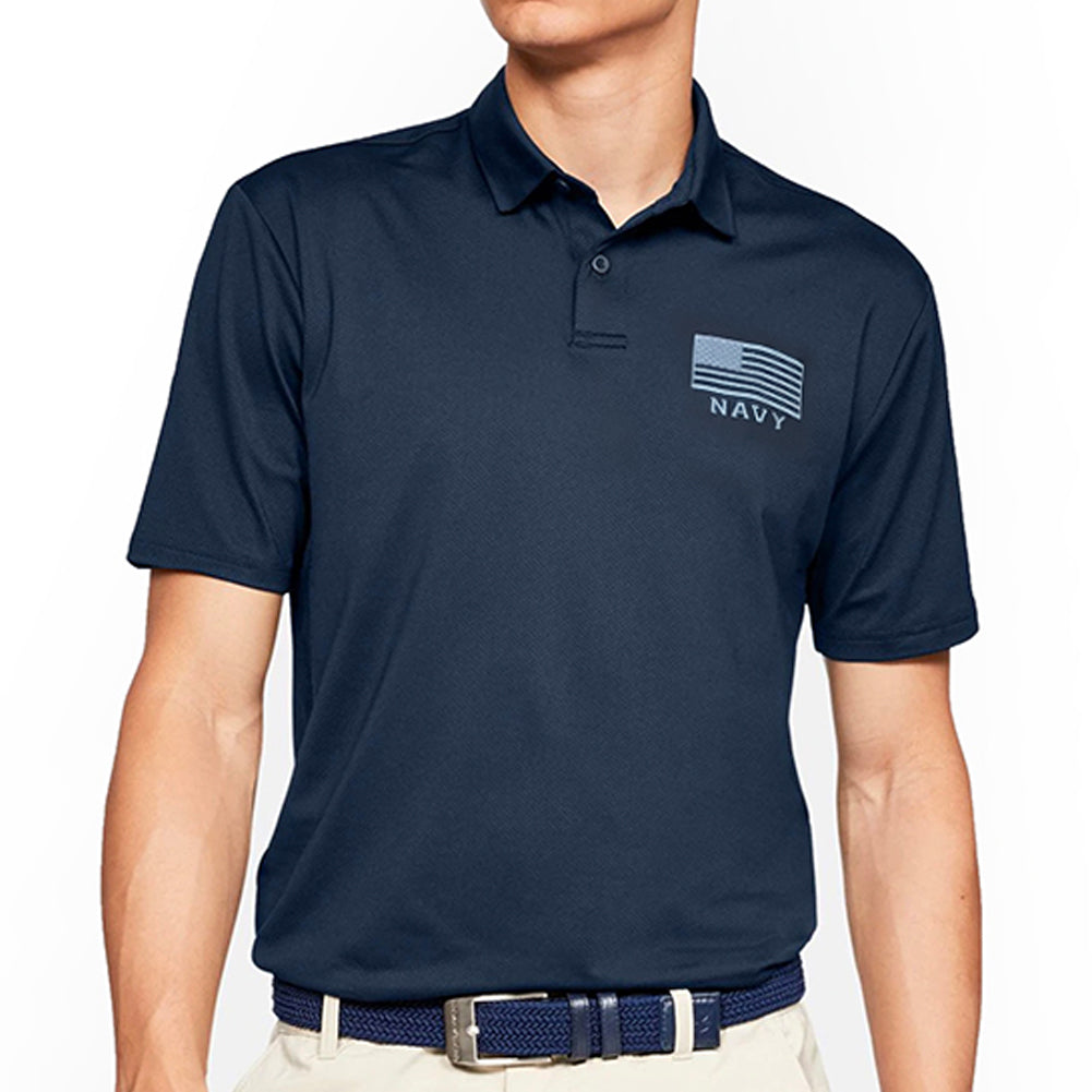 NAVY UNDER ARMOUR TONAL FLAG PERFORMANCE POLO (NAVY) 2