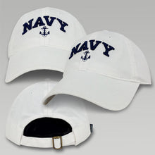 Load image into Gallery viewer, NAVY WOMENS ANCHOR HAT (WHITE)
