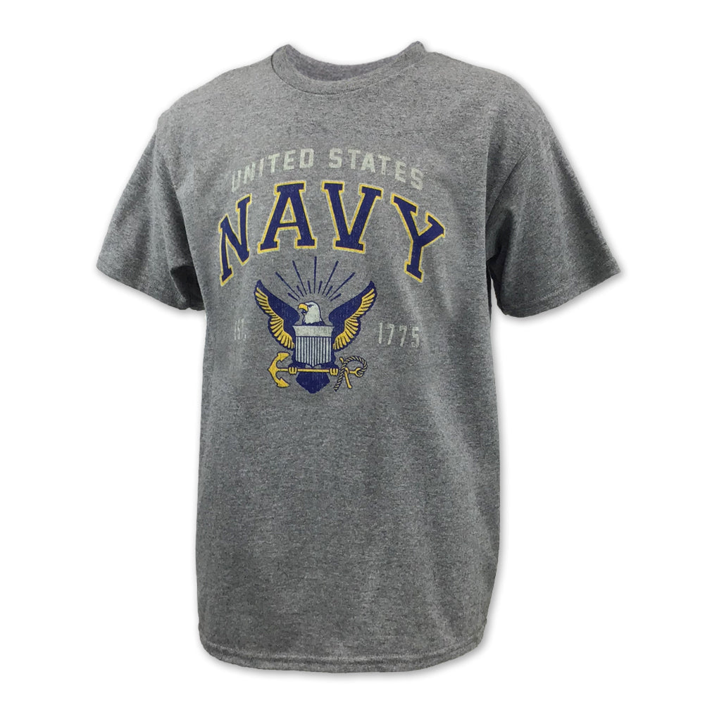 NAVY YOUTH EAGLE EST. 1775 T-SHIRT (GREY) 1