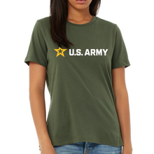 Load image into Gallery viewer, Army Star Ladies Full Chest Logo T-Shirt