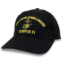Load image into Gallery viewer, ONCE A MARINE ALWAYS A MARINE HAT(BLACK) 4