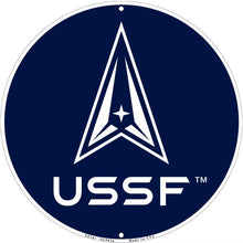 Load image into Gallery viewer, United States Space Force 12&quot; Aluminum Sign (Navy)