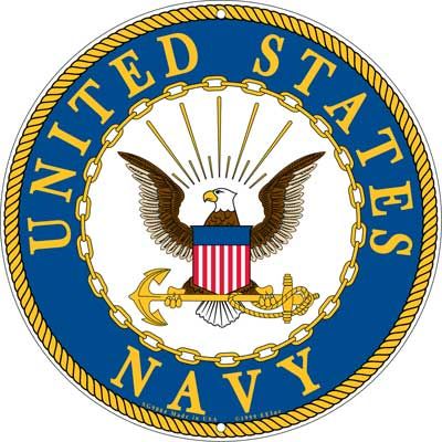 United States Navy 12" Aluminum Sign (Navy/Gold)