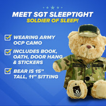 Load image into Gallery viewer, Sgt. Sleeptight Army Bear &amp; Storybook