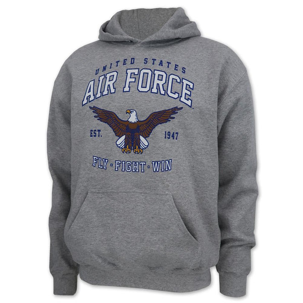 U.S. Air Force Sweatshirts United States Air Force Fly Fight Win Hood in Grey