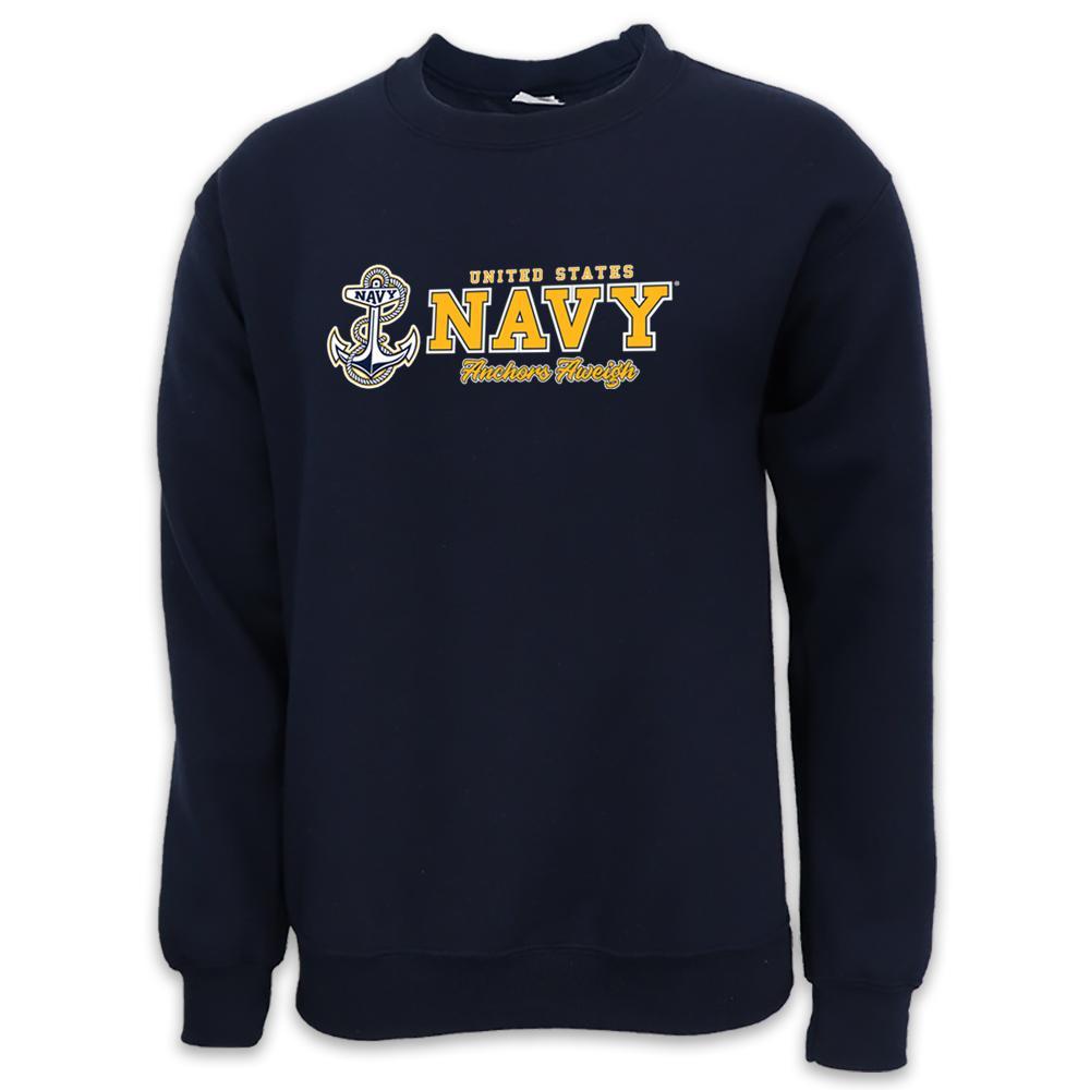 UNITED STATES NAVY ANCHORS AWEIGH CREWNECK