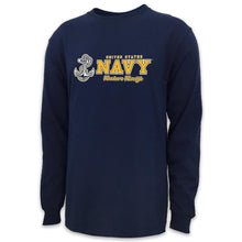 Load image into Gallery viewer, UNITED STATES NAVY ANCHORS AWEIGH LONG SLEEVE T-SHIRT