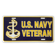 Load image into Gallery viewer, US NAVY VETERAN LICENSE PLATE (12&quot;X 6&quot;)