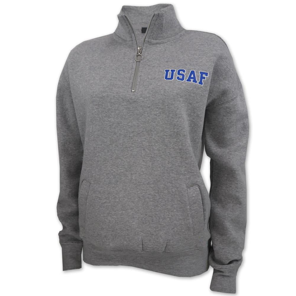 USAF LADIES DAKOTA QUARTER ZIP PULLOVER (GREY)