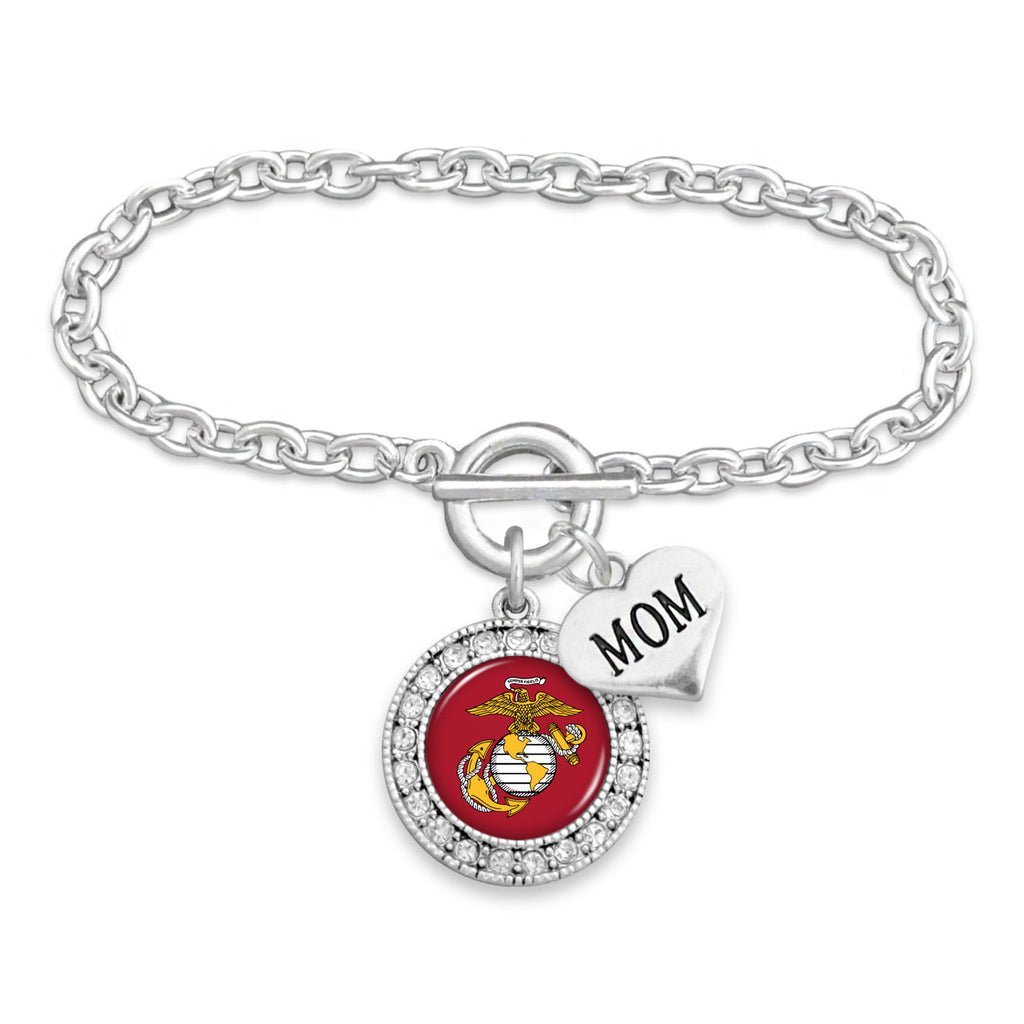 USMC EGA Crystal Mom Bracelet