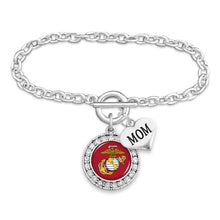 Load image into Gallery viewer, USMC EGA Crystal Mom Bracelet