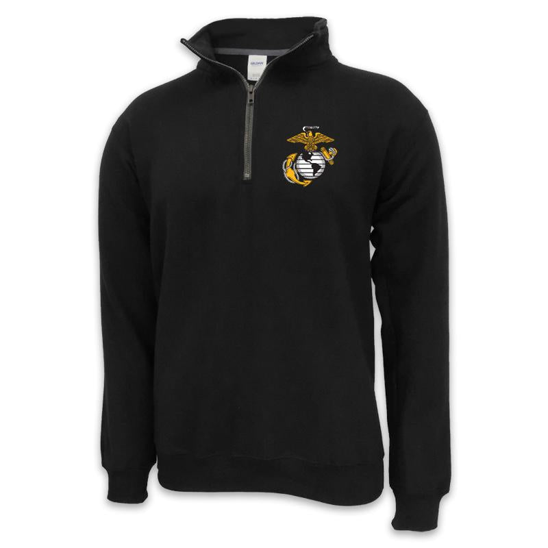 USMC EGA LOGO 1/4 ZIP (BLACK)