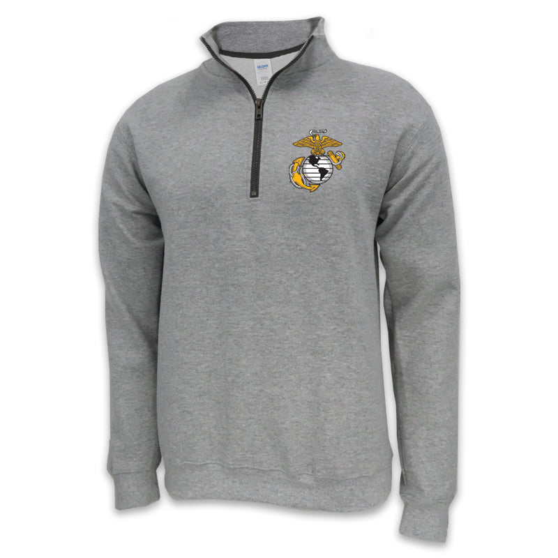 USMC EGA LOGO 1/4 ZIP (GREY)