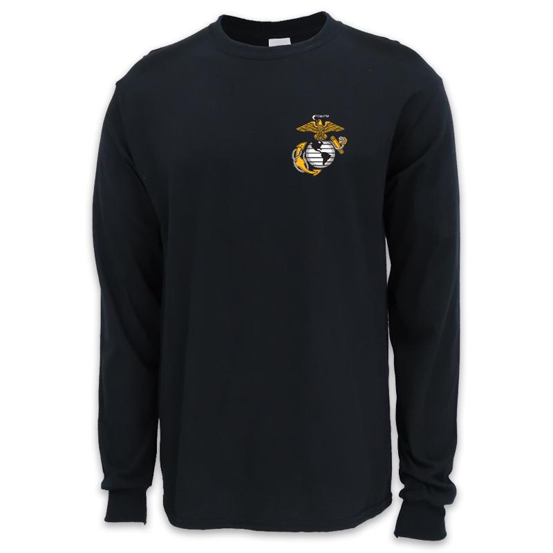 USMC EGA LOGO LONG SLEEVE T-SHIRT (BLACK)