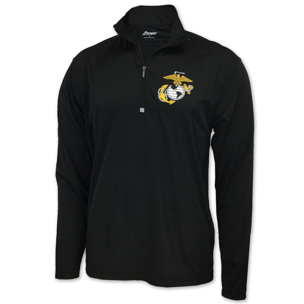 USMC EGA LOGO PERFORMANCE 1/4 ZIP (BLACK)