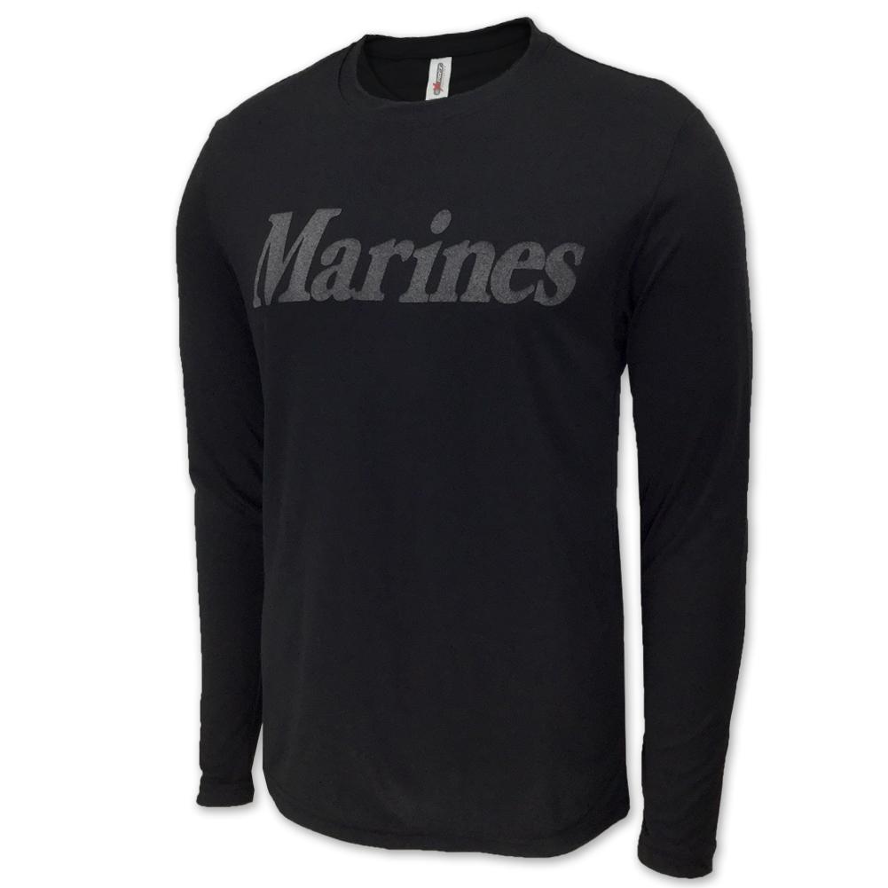 USMC LONG SLEEVE PERFORMANCE T (BLACK) 3