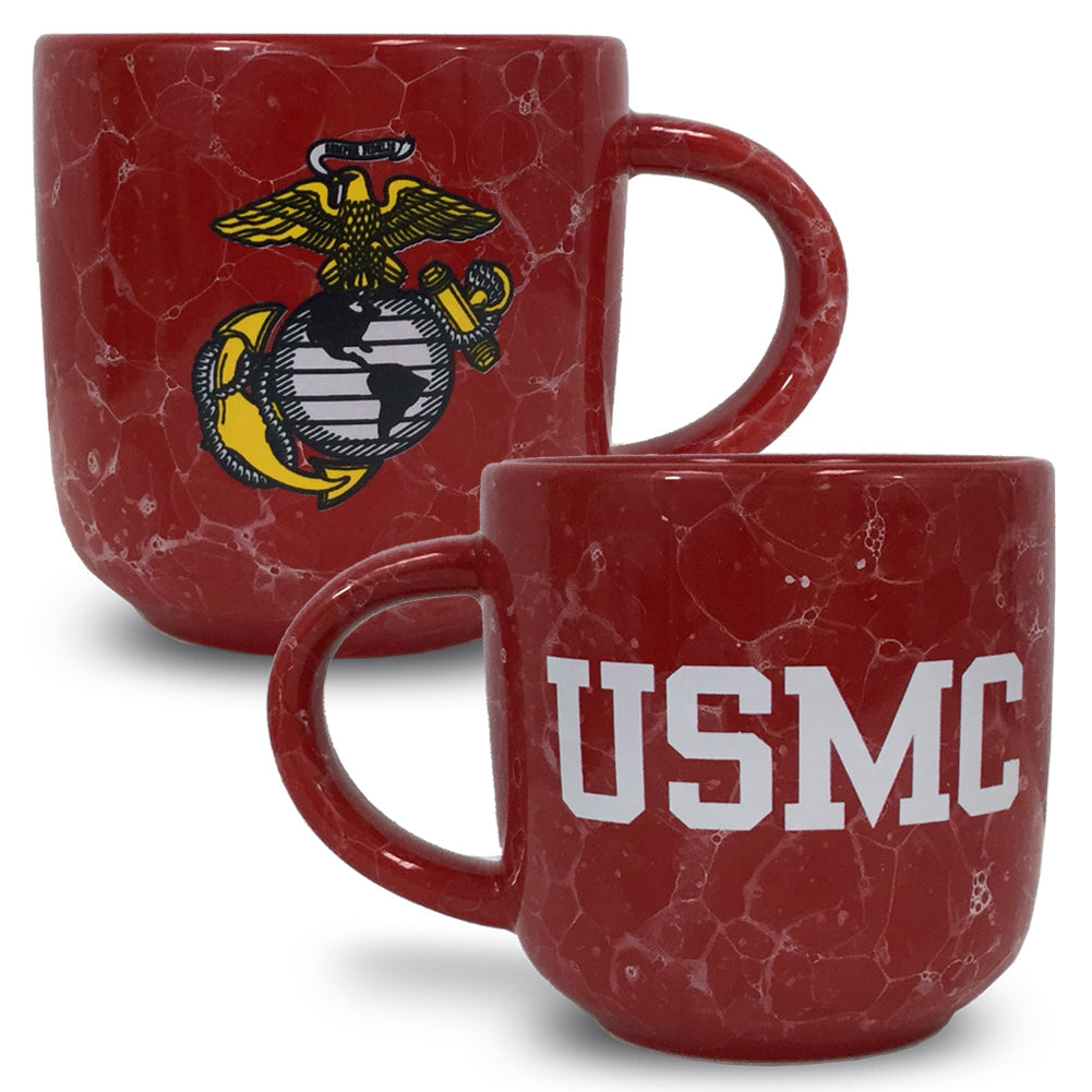 USMC Marbled 17 oz Mug (Red)