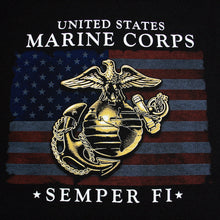 Load image into Gallery viewer, USMC SEMPER FI EGA FLAG T-SHIRT (BLACK) 1