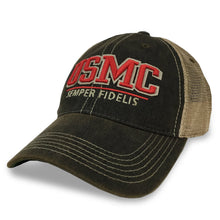 Load image into Gallery viewer, USMC SEMPER FIDELIS TRUCKER HAT (BLACK)