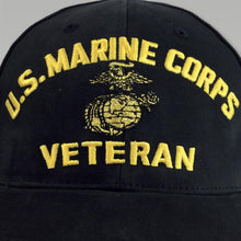 Load image into Gallery viewer, USMC VETERAN HAT (BLACK) 2