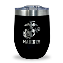 Load image into Gallery viewer, Marines EGA Stainless Steel Laser Etched 16oz Cooler (Black)