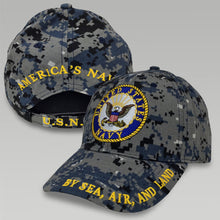 Load image into Gallery viewer, USN LOGO CAMO HAT